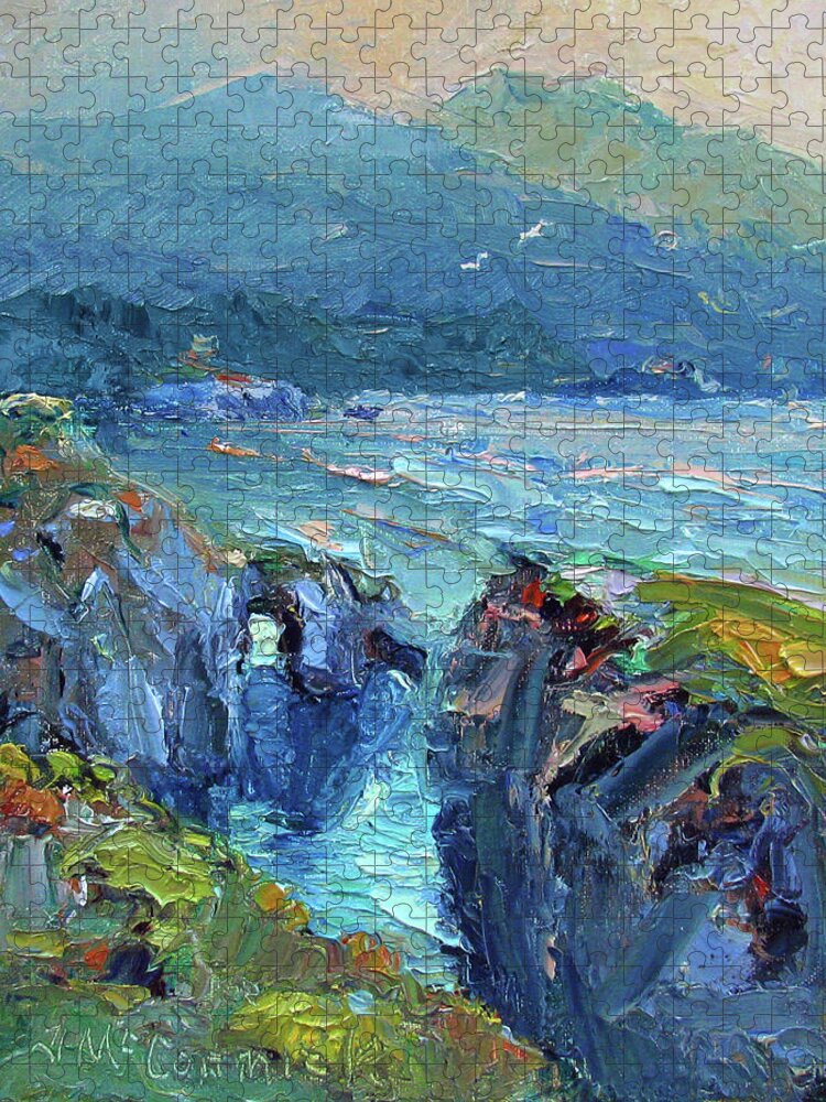 Point Lobos Jigsaw Puzzle featuring the painting Point Lobos by John McCormick