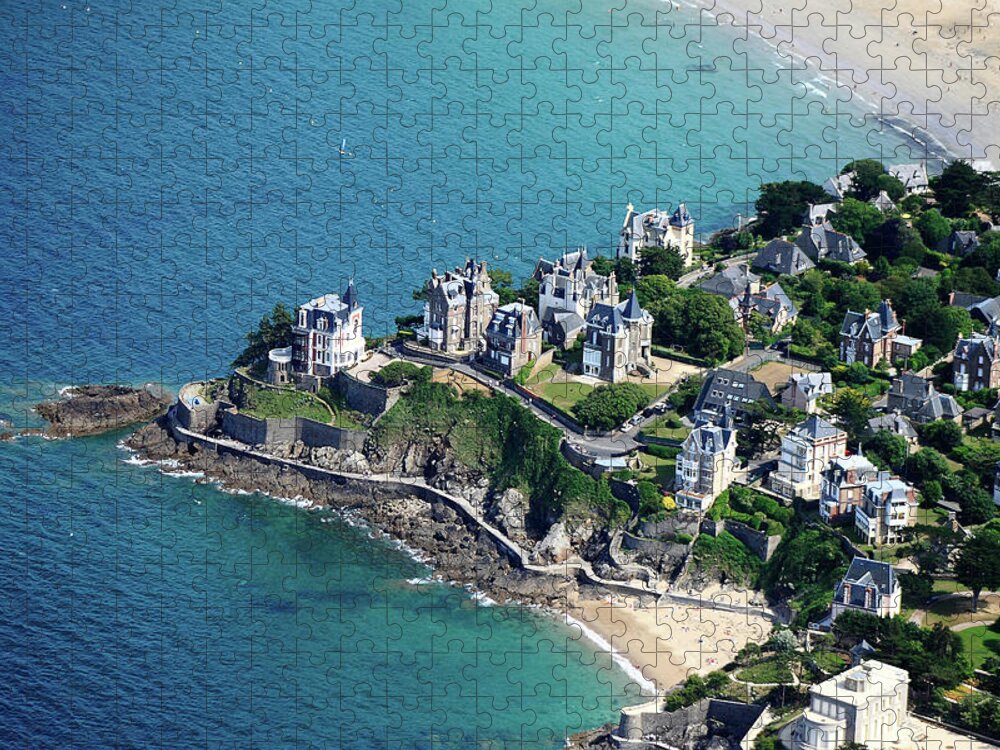 Aerial Jigsaw Puzzle featuring the photograph Pointe de la Malouine by Frederic Bourrigaud