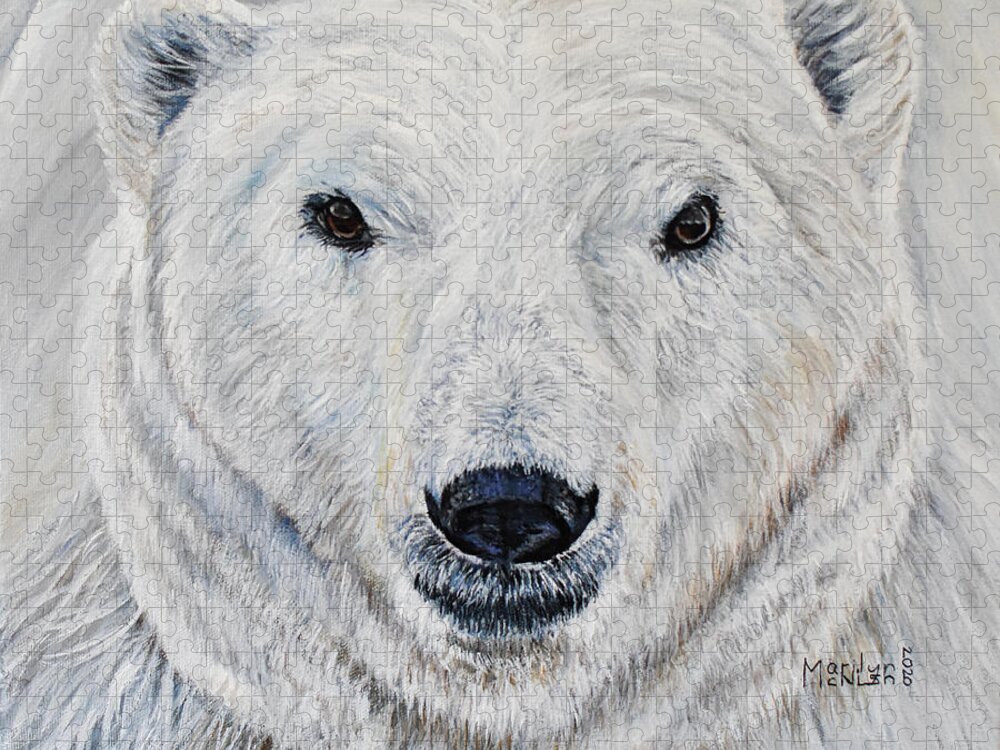 Hypercarnivores Jigsaw Puzzle featuring the painting Polar Bear - Churchill by Marilyn McNish