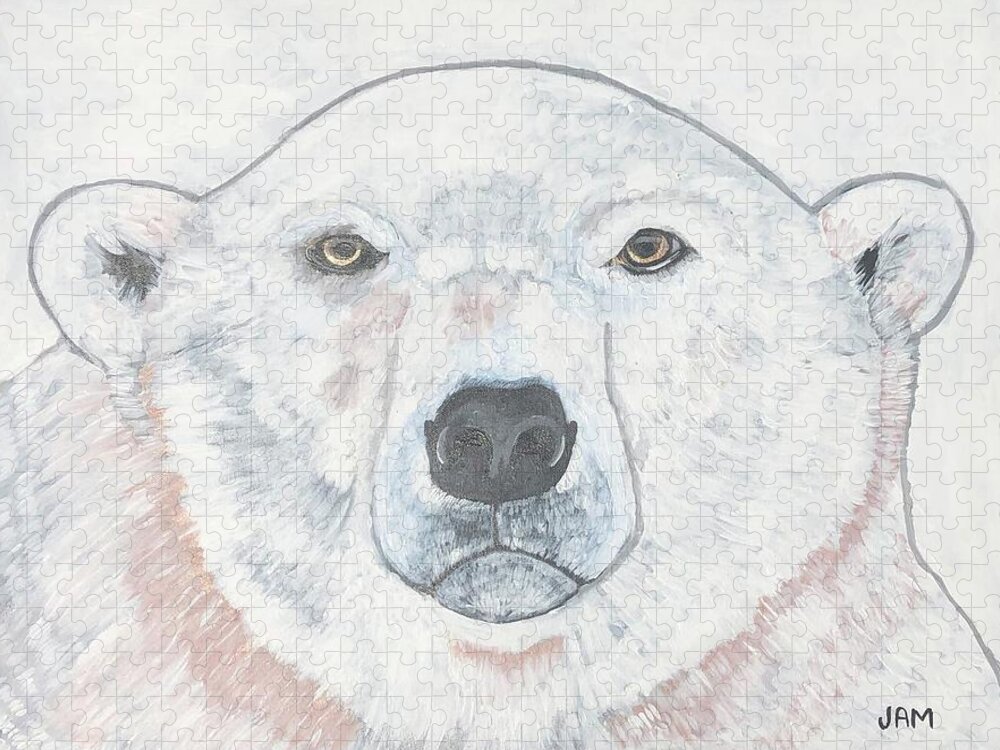  Jigsaw Puzzle featuring the painting Polar Bear by Jam Art