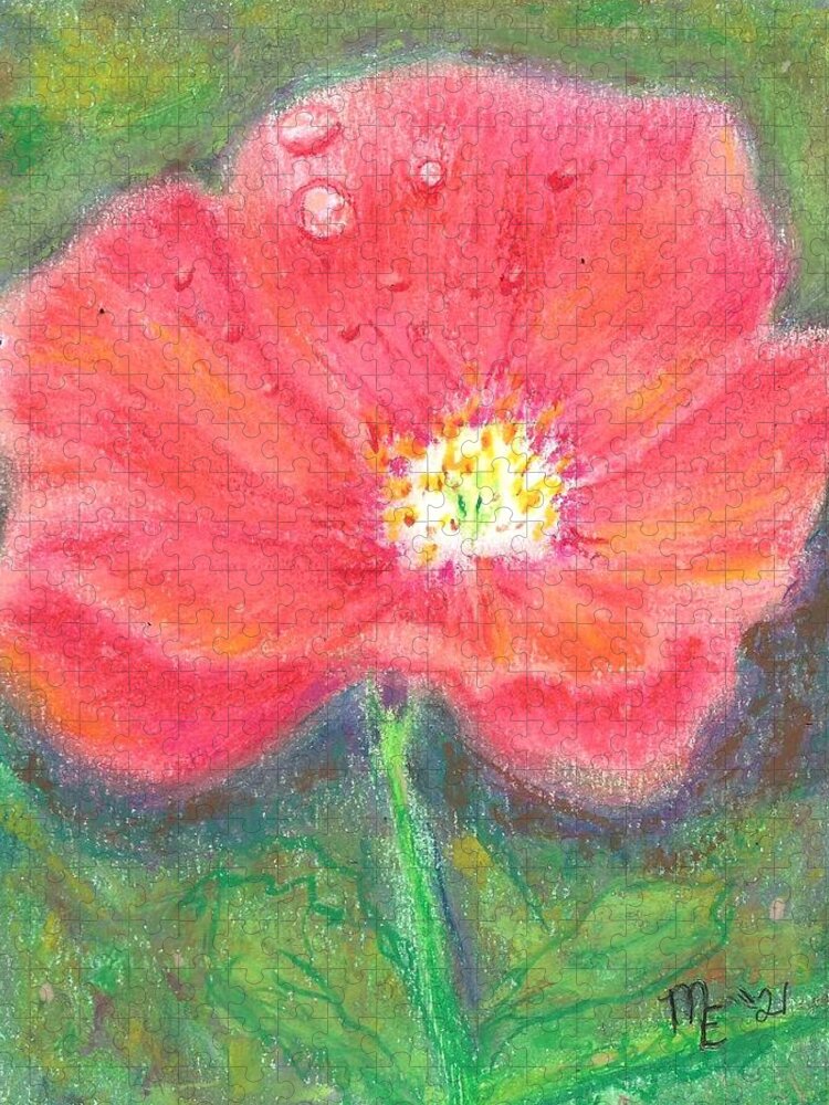 Poppy Puzzle featuring the painting Poppy by Monica Resinger