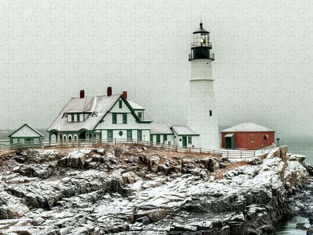 Maine Jigsaw Puzzle featuring the photograph Portland Lighthouse by Dan McGeorge