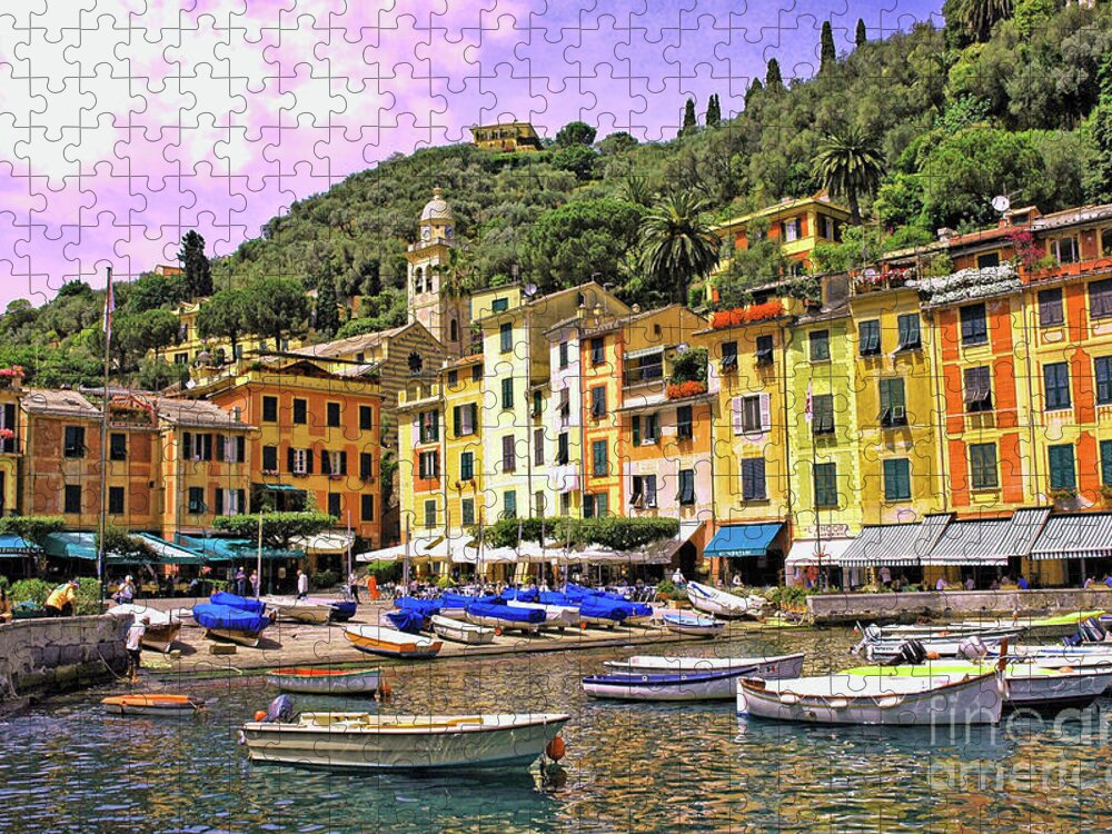 Portofino Harbor Jigsaw Puzzle featuring the photograph Portofino Harbor 2 by Allen Beatty