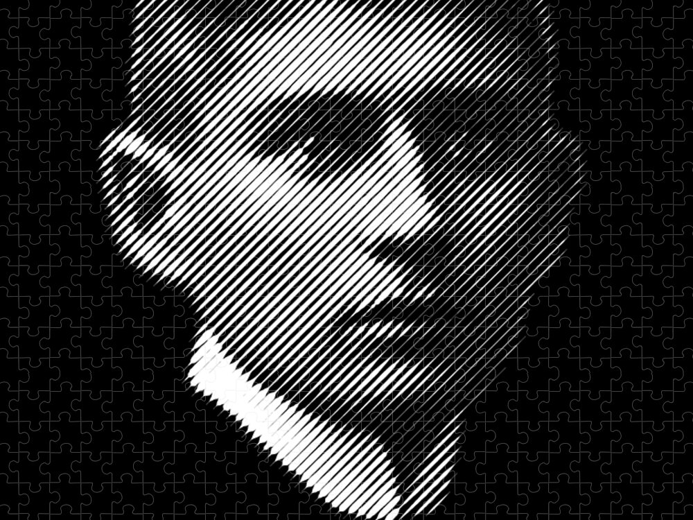 Sophisticated Jigsaw Puzzle featuring the digital art Portrait of a writer Franz Kafka  by Cu Biz