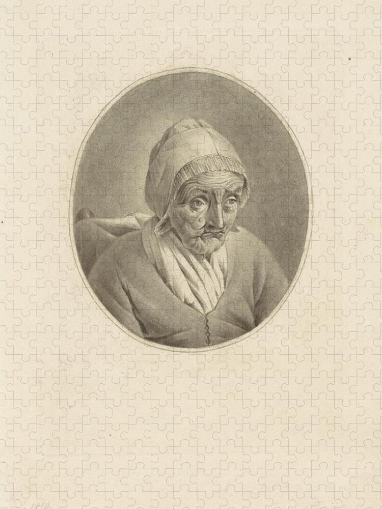 Vintage Jigsaw Puzzle featuring the painting Portrait of Elizabeth Frolike, Hendrik Schwegman, 1810 by MotionAge Designs