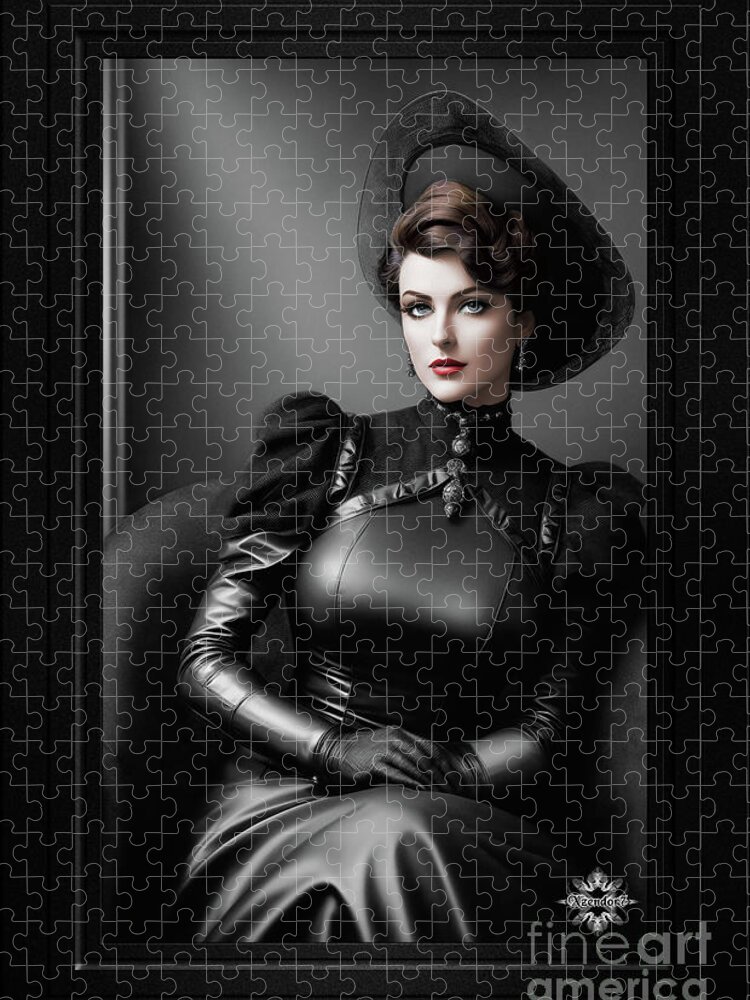 Ai Art Jigsaw Puzzle featuring the digital art Portrait Of Lady Upton Savoy Alluring AI Concept Art by Xzendor7 by Xzendor7