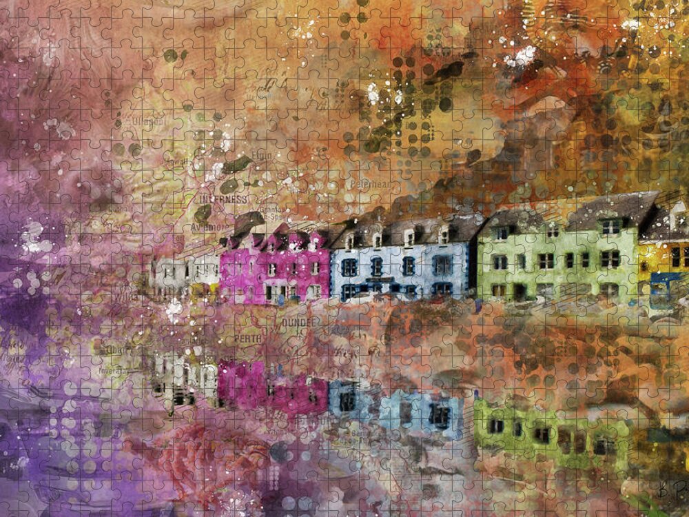 Portree Jigsaw Puzzle featuring the digital art Portree Calling by Bonny Puckett
