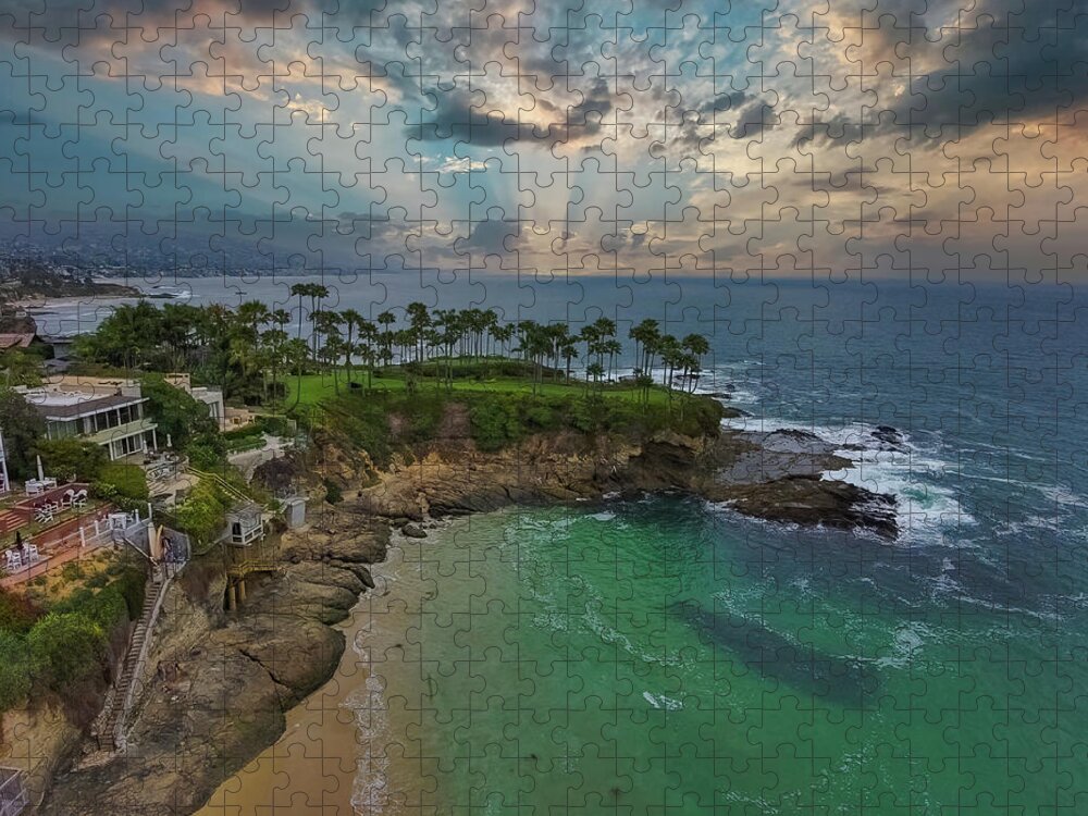 Beach Jigsaw Puzzle featuring the photograph Powerful Clouds Over Crescent Bay by Marcus Jones