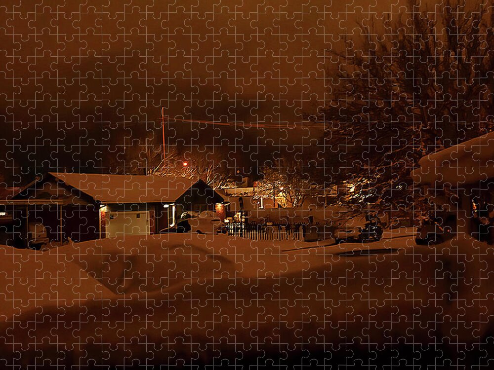 Storm Jigsaw Puzzle featuring the photograph Predawn After Snow by Scott Cordell