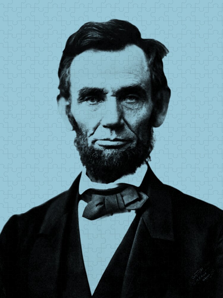 Abraham Lincoln Jigsaw Puzzle featuring the digital art President Lincoln by Madame Memento