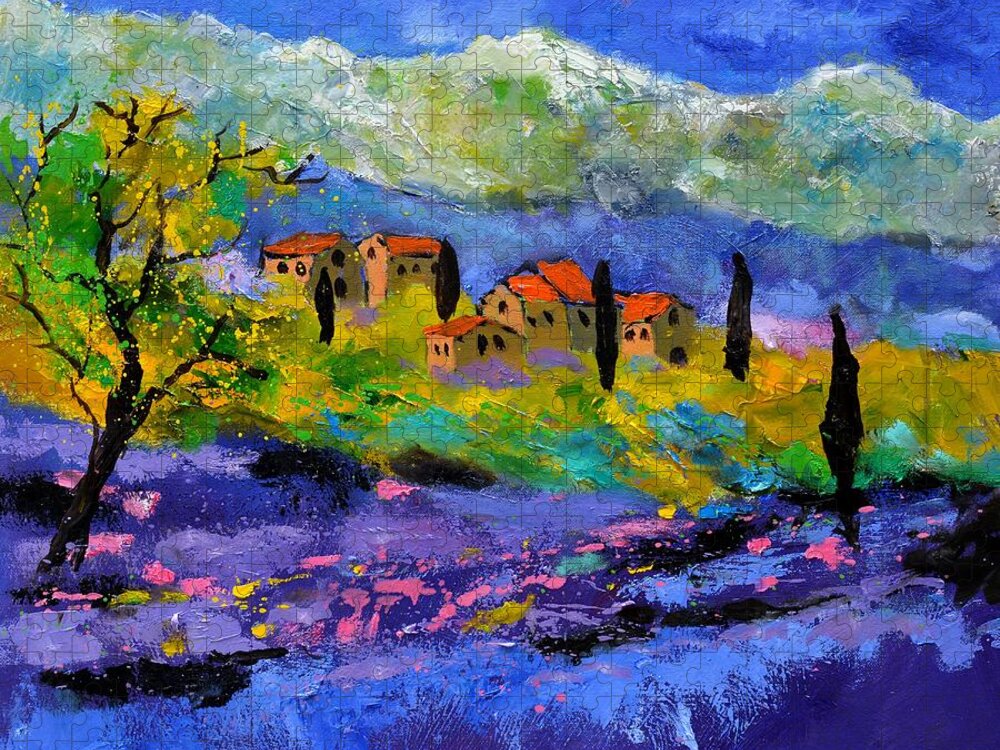 Landscape Jigsaw Puzzle featuring the painting Provence 662021 by Pol Ledent
