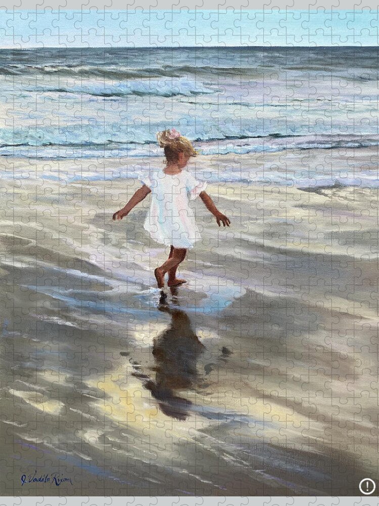 Ocean Jigsaw Puzzle featuring the painting Pure Joy by Judy Rixom