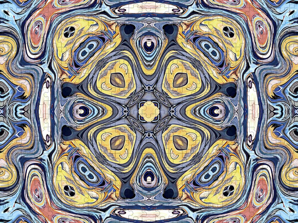 Mandala Jigsaw Puzzle featuring the digital art Quadrant Symmetry by Phil Perkins
