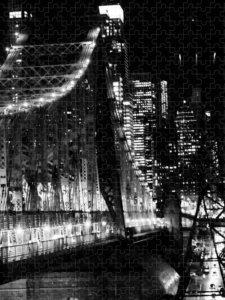 Night Jigsaw Puzzle featuring the photograph Queensboro Bridge and Midtown East Towers - A Manhattan Nightscape by Steve Ember