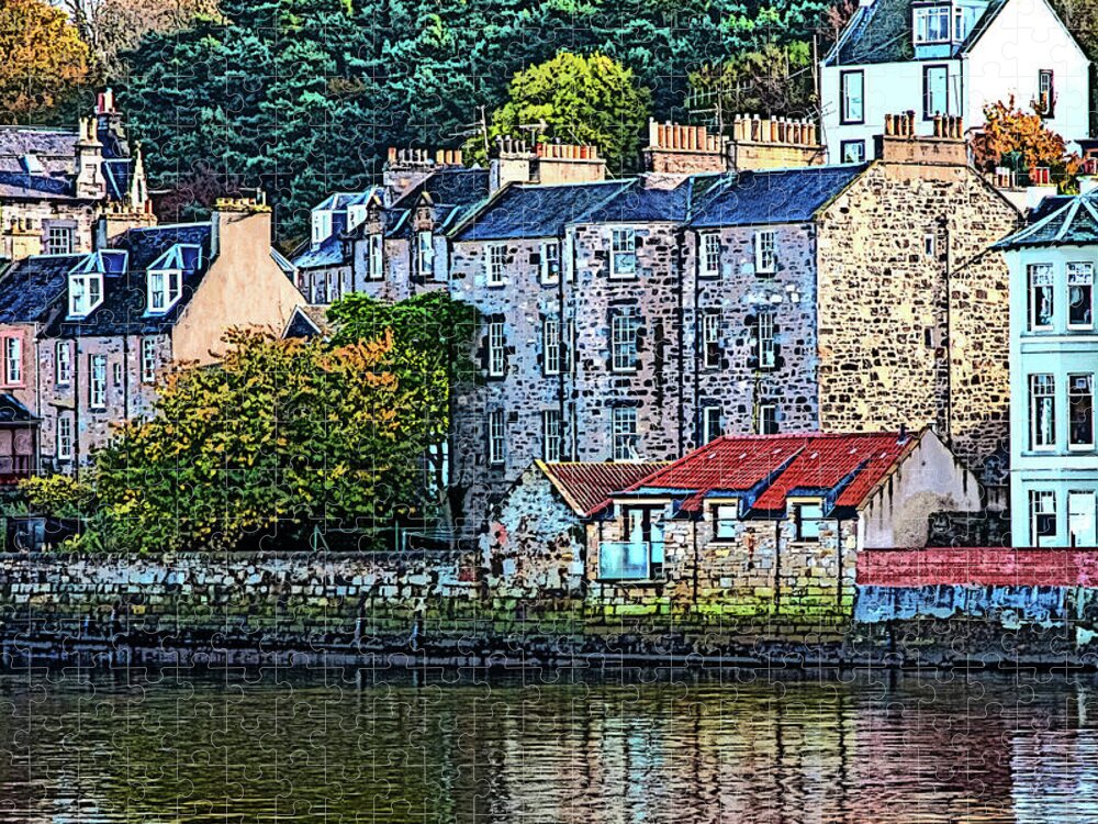 Queensferry Scotland Jigsaw Puzzle featuring the digital art Queensferry Scotland by SnapHappy Photos