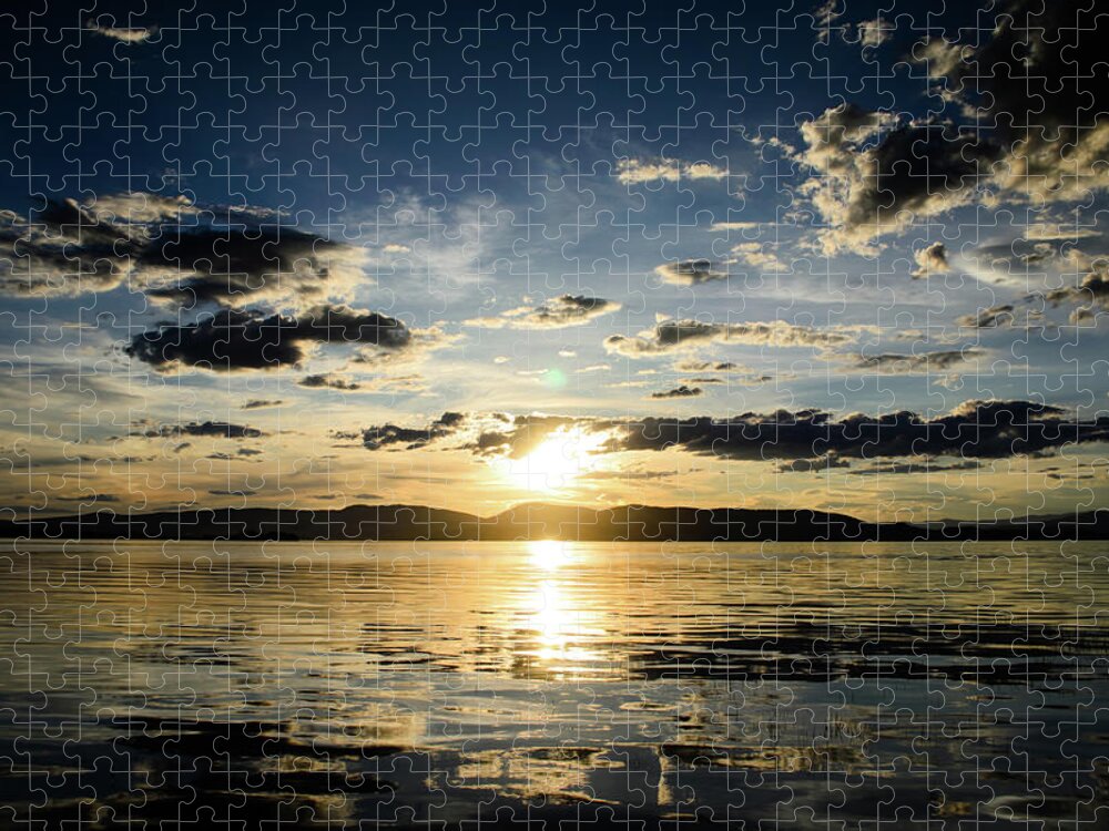 Montana Jigsaw Puzzle featuring the photograph Quiet Flathead Sunset by Tara Krauss