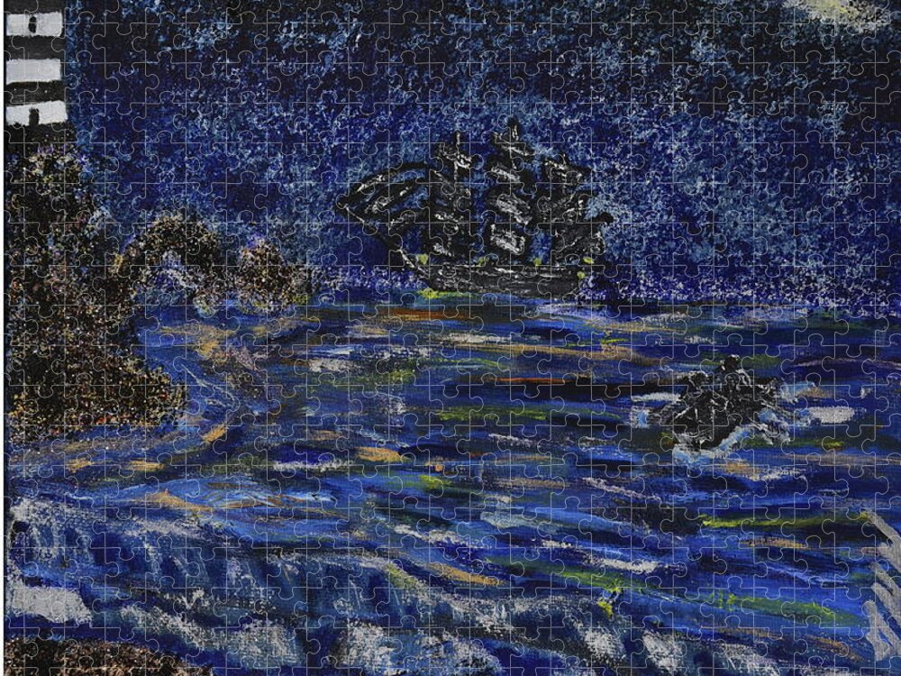 England Jigsaw Puzzle featuring the mixed media Quiet Tides by David Westwood