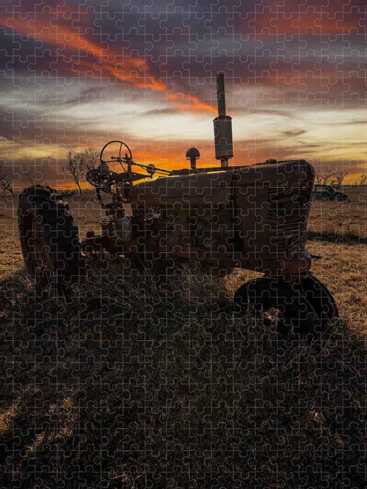 Sunset Jigsaw Puzzle featuring the photograph Quittin' Time by Aaron J Groen