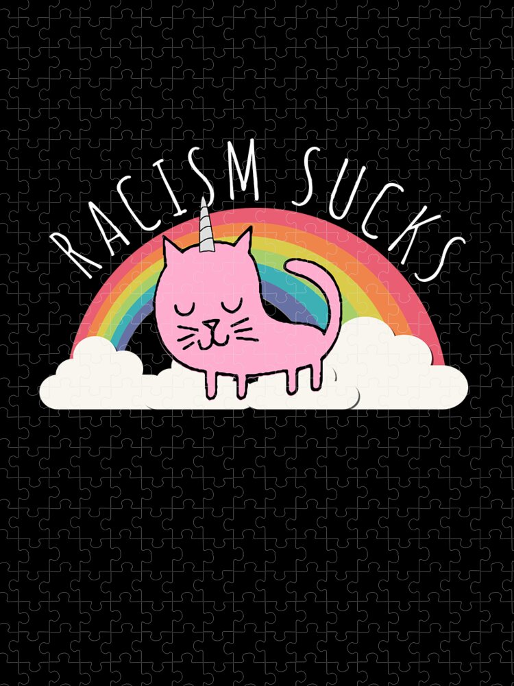 Woke Jigsaw Puzzle featuring the digital art Racism Sucks Make Racism Wrong Again by Flippin Sweet Gear
