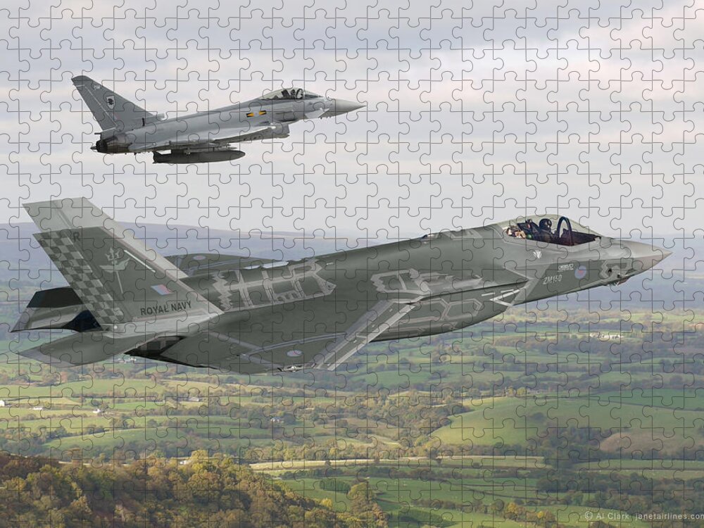 Lightning Jigsaw Puzzle featuring the digital art Raf F-35c by Custom Aviation Art