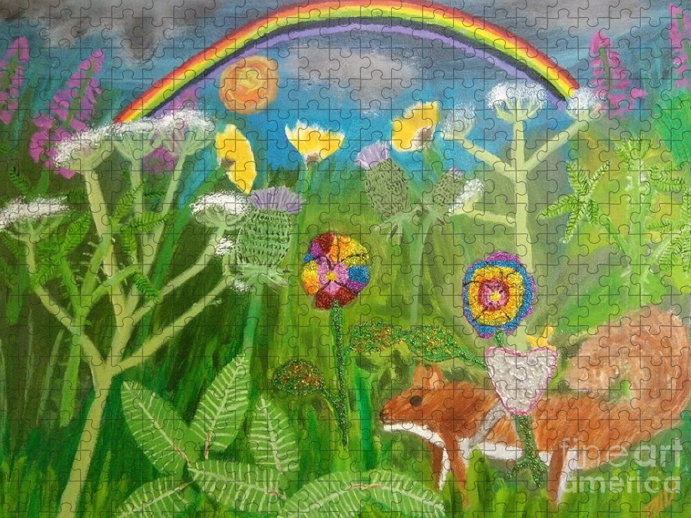 Lgbtq Jigsaw Puzzle featuring the painting Rainbow Hero by David Westwood