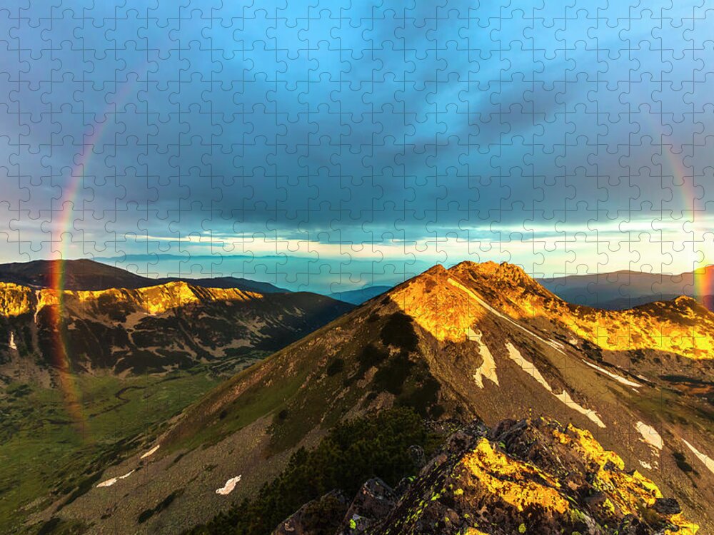 Bulgaria Jigsaw Puzzle featuring the photograph Rainbow Over the Mountain by Evgeni Dinev