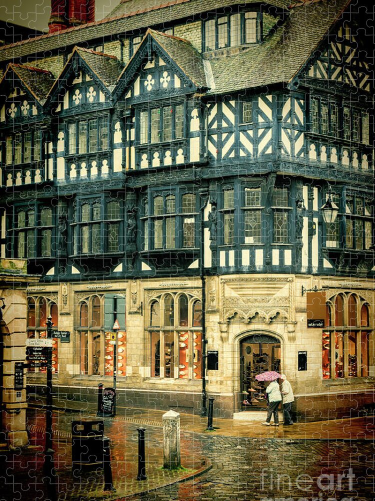 Chester Jigsaw Puzzle featuring the photograph Rainy Day, Chester, England by Elaine Teague
