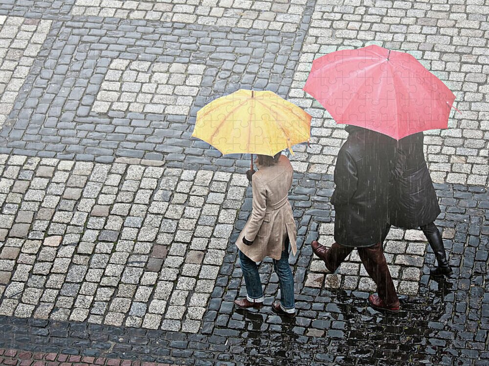 Umbrellas Jigsaw Puzzle featuring the photograph Rainy day in Heidelberg by Tatiana Travelways