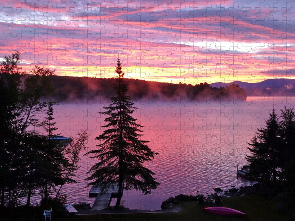 Lake Jigsaw Puzzle featuring the photograph Rangeley Red Sunrise by Russ Considine