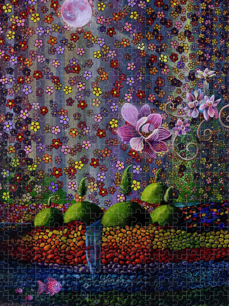  Jigsaw Puzzle featuring the painting Rays of Violet by Mindy Huntress