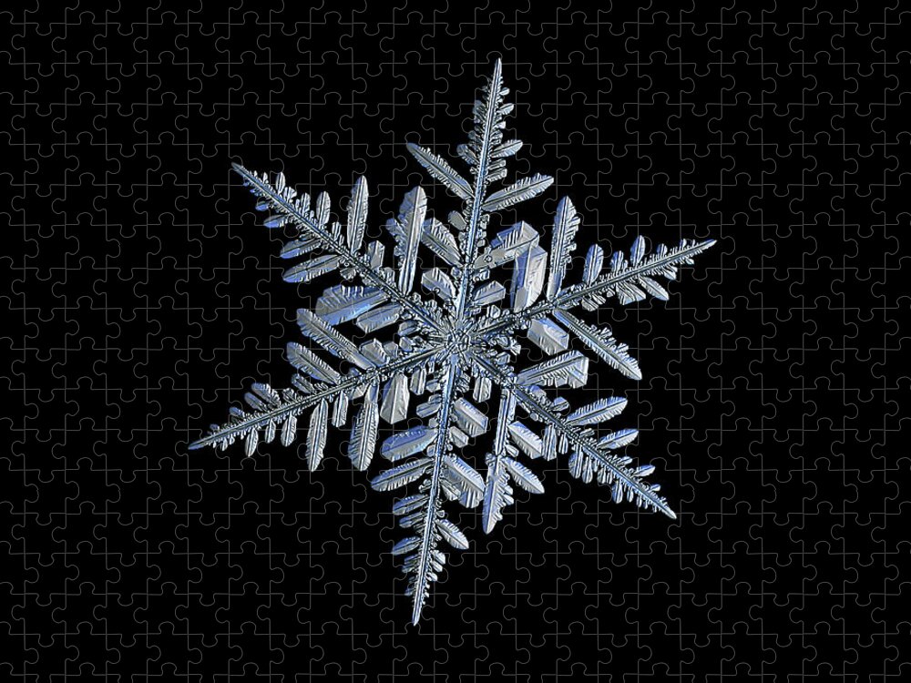 Snowflake Jigsaw Puzzle featuring the photograph Real snowflake 2018-12-18_3 by Alexey Kljatov