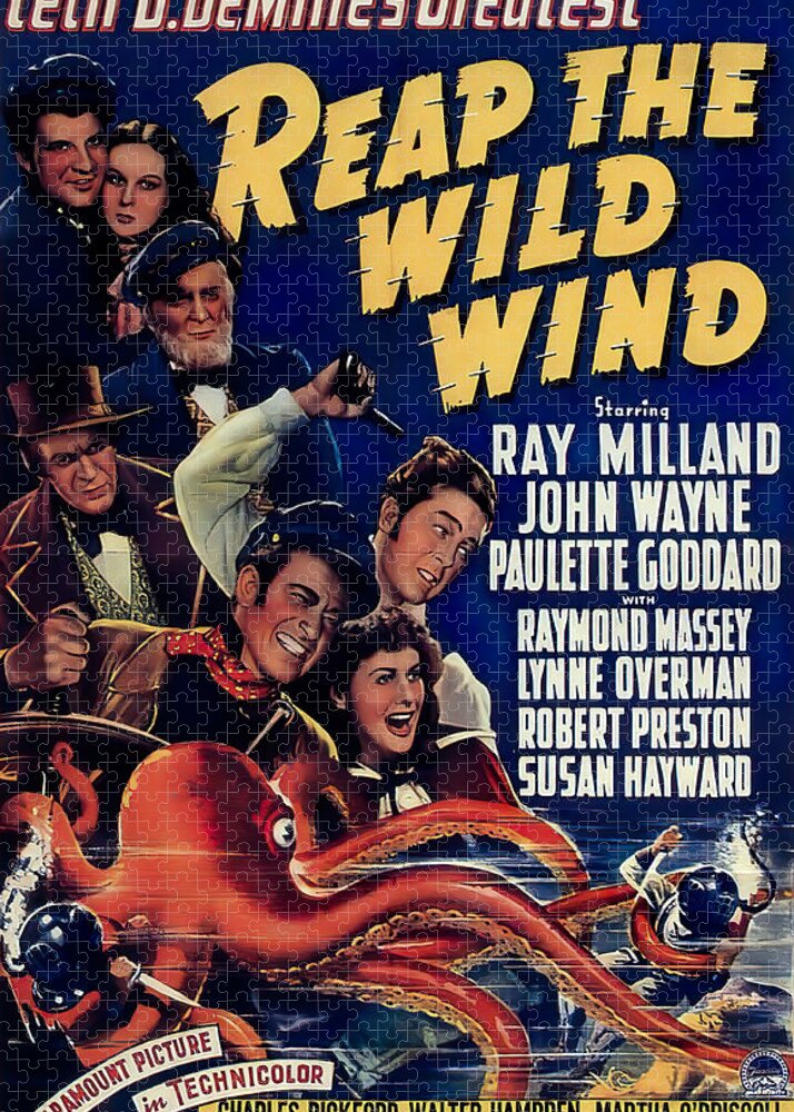 Reap the Wild Wind'', with Ray Milland and Paulette Goddard, 1942 Jigsaw  Puzzle by Movie World Posters - Pixels Puzzles