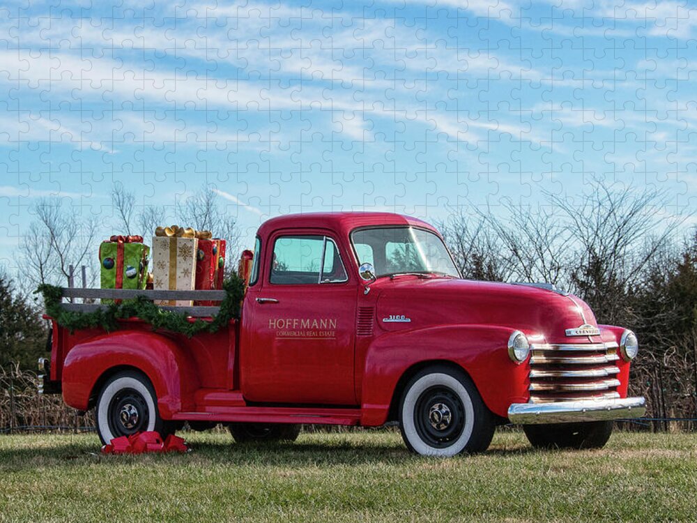 Missouri Jigsaw Puzzle featuring the photograph Red Chevy by Steve Stuller