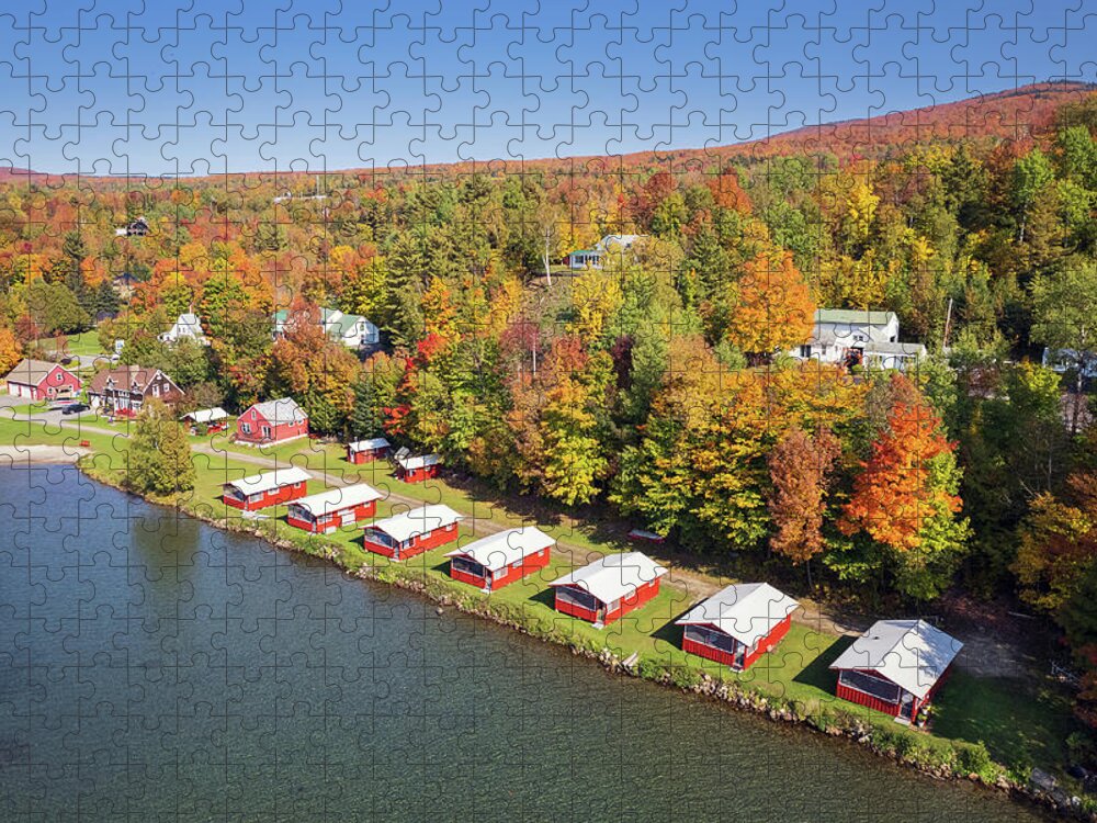  Jigsaw Puzzle featuring the photograph Red On Red At Lake Willoughby, Vermont by John Rowe