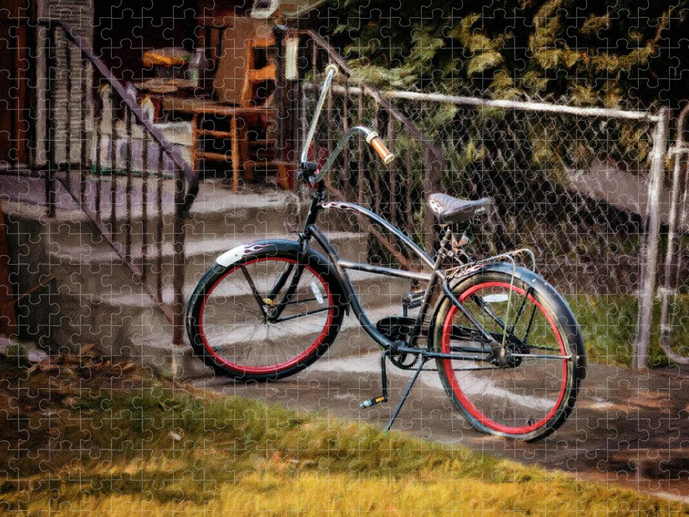 Bicycle Jigsaw Puzzle featuring the photograph Red Rim Bicycle by Craig J Satterlee