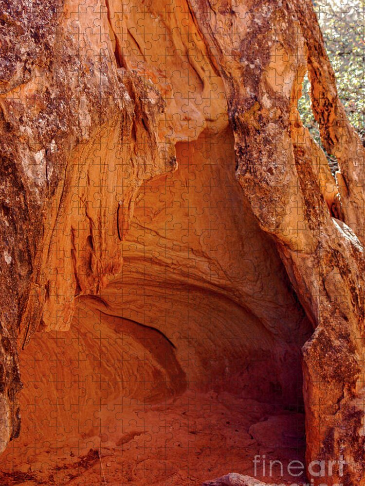 Needles District Jigsaw Puzzle featuring the photograph Red Rock Cave by Bob Phillips