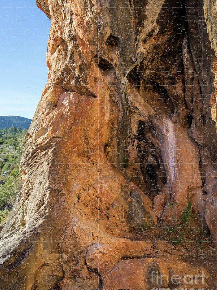 Mountains Jigsaw Puzzle featuring the photograph Red-brown rock formation 2. Abstract mountain beauty by Adriana Mueller