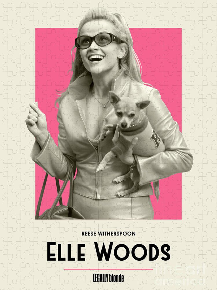 Movie Poster Jigsaw Puzzle featuring the digital art Reese Witherspoon Legally Blonde by Bo Kev