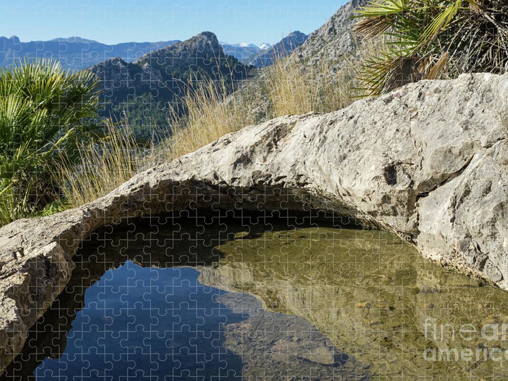 Water Jigsaw Puzzle featuring the photograph Water hole in the mountains by Adriana Mueller