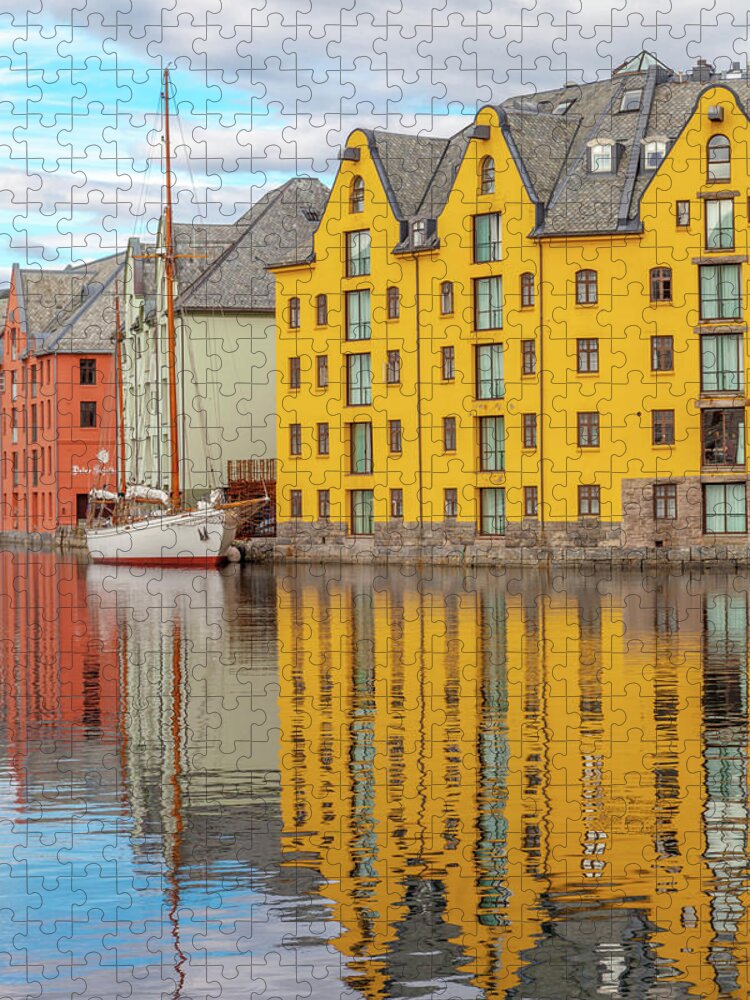 Norway Jigsaw Puzzle featuring the photograph Reflections in Alesund by W Chris Fooshee
