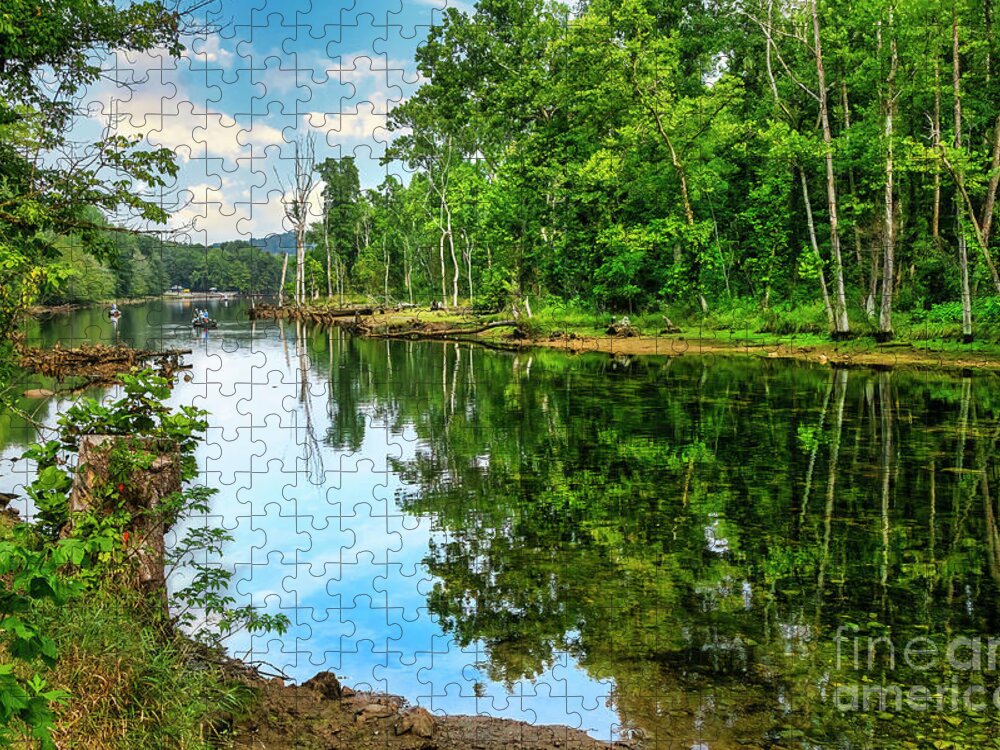 Reflections Jigsaw Puzzle featuring the photograph Reflections on the South Fork by Shelia Hunt