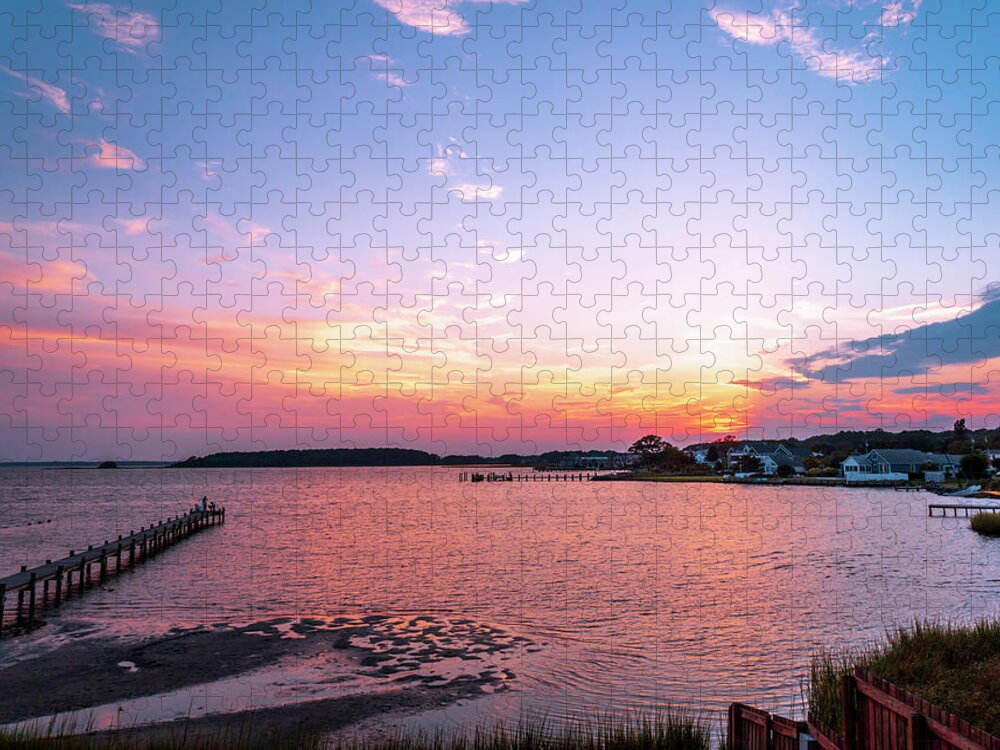Sunset Jigsaw Puzzle featuring the photograph Rehoboth Bay August Sunset by Jason Fink