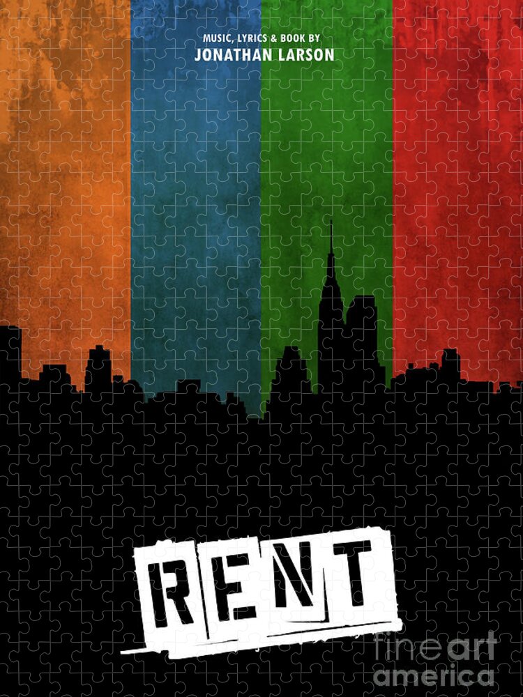 Musical Poster Jigsaw Puzzle featuring the digital art Rent Musical by Bo Kev