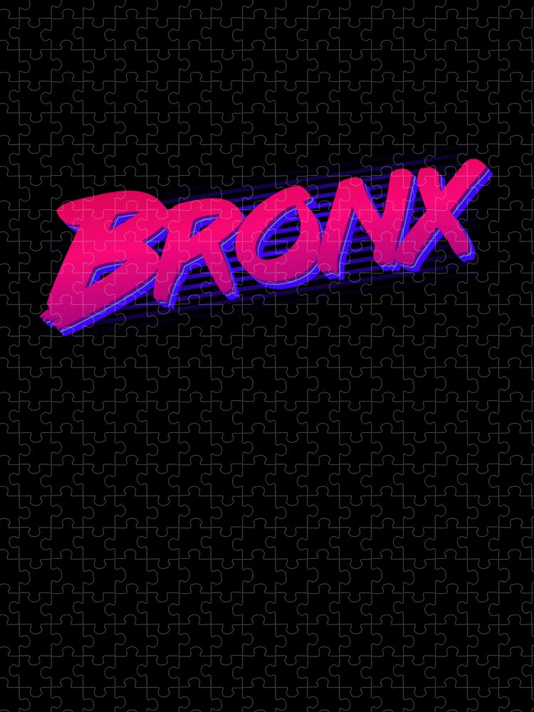 Funny Jigsaw Puzzle featuring the digital art Retro Bronx NY by Flippin Sweet Gear