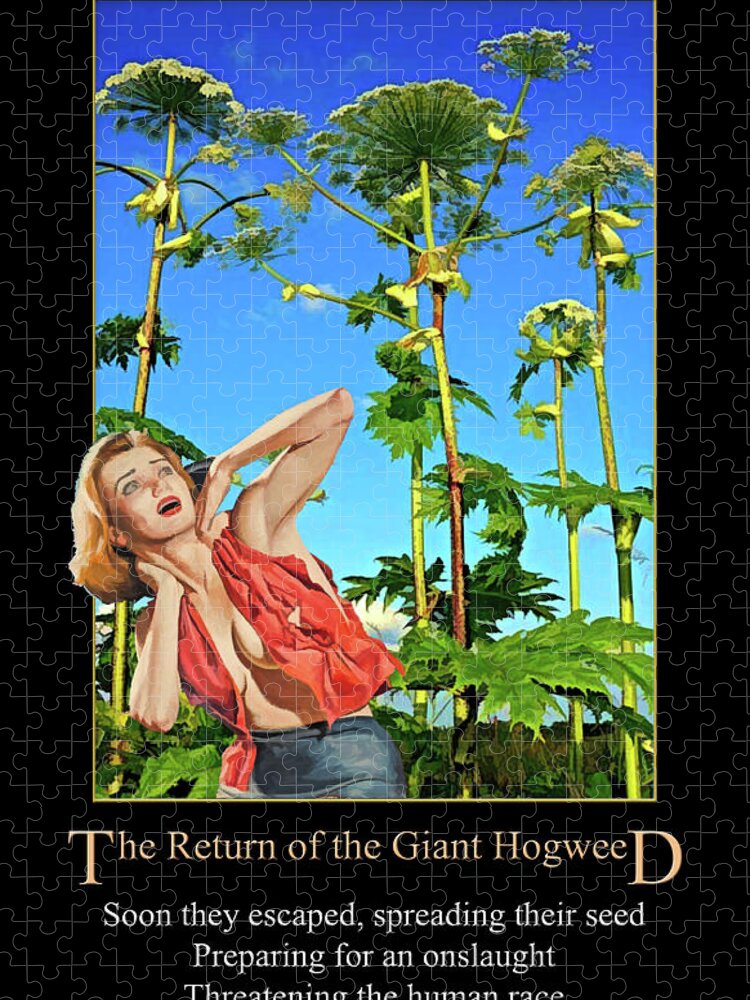 Return Of The Giant Hogweed Jigsaw Puzzle featuring the digital art Return of the Giant Hogweed by John Haldane