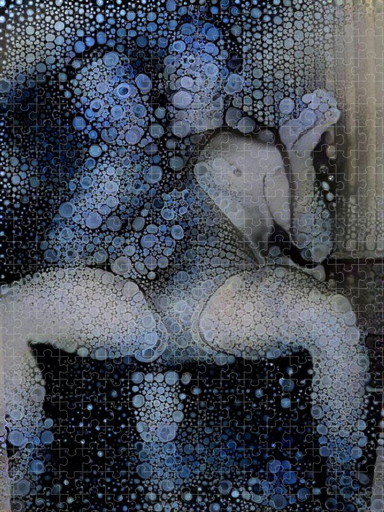 Wrestler Jigsaw Puzzle featuring the digital art Rhapsody in Blue by Matthew Lazure