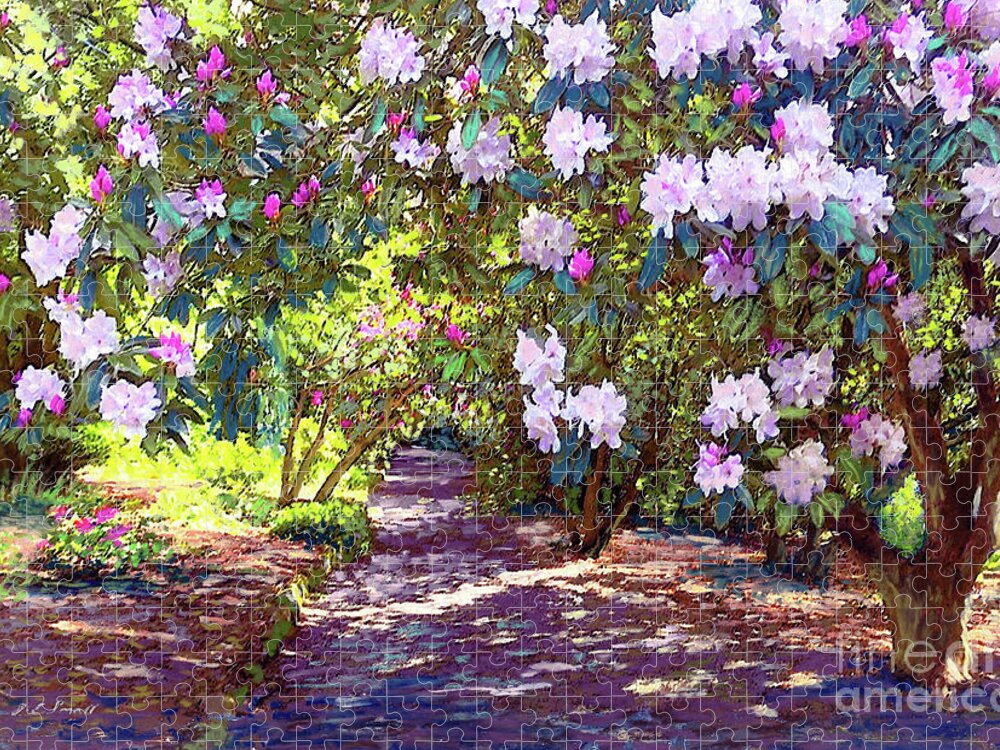 Floral Jigsaw Puzzle featuring the painting Rhododendron Garden by Jane Small