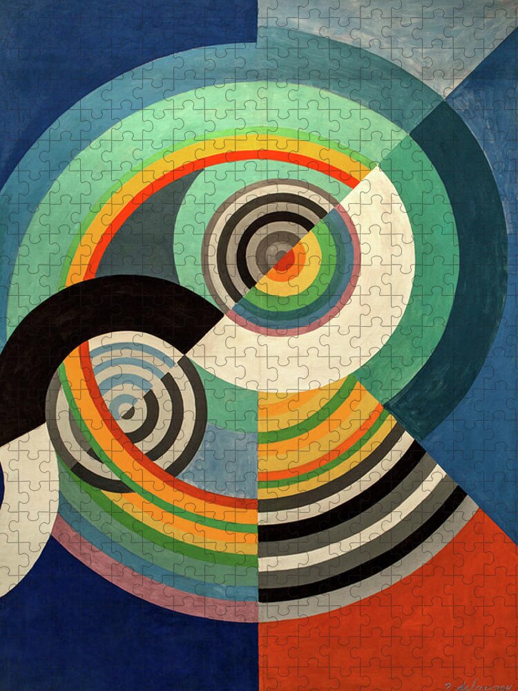 Art Jigsaw Puzzle featuring the painting Rhythm Number Three by Robert Delaunay by Mango Art