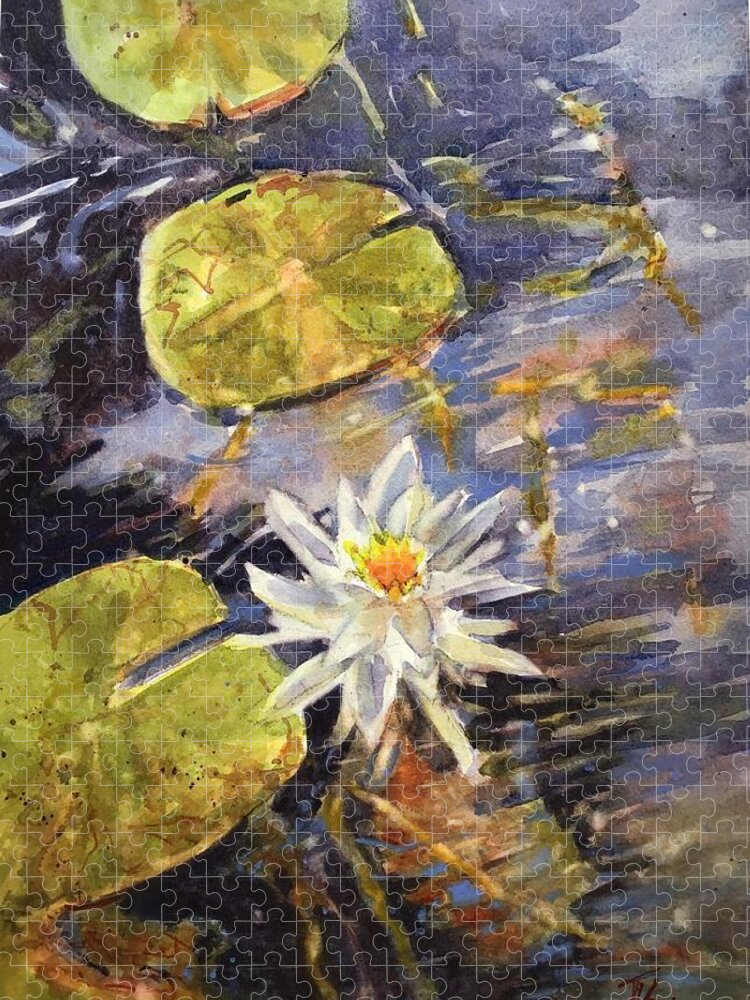 Water Lily Jigsaw Puzzle featuring the painting Rhythmic Patterns by Judith Levins