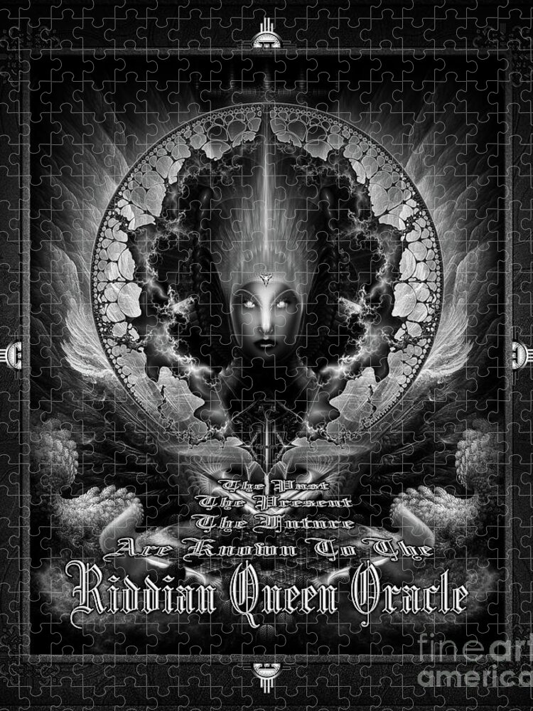 Riddian Queen Jigsaw Puzzle featuring the painting Riddian Queen Oracle GS Fractal Art by Xzendor7 by Rolando Burbon